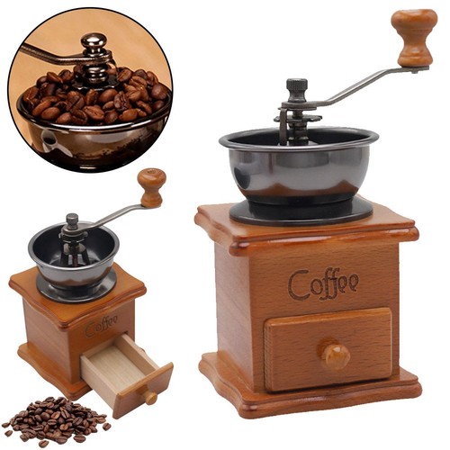 Manual wooden coffee grinder - manual,